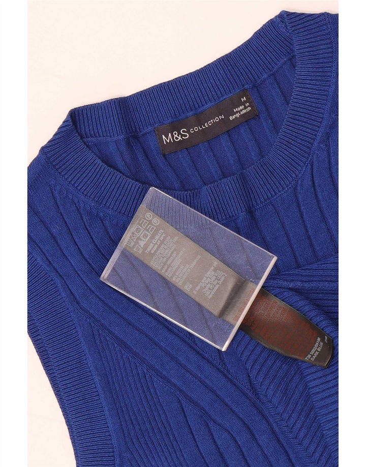 Colete feminino Marks & Spencer UK 12 viscose azul médio
