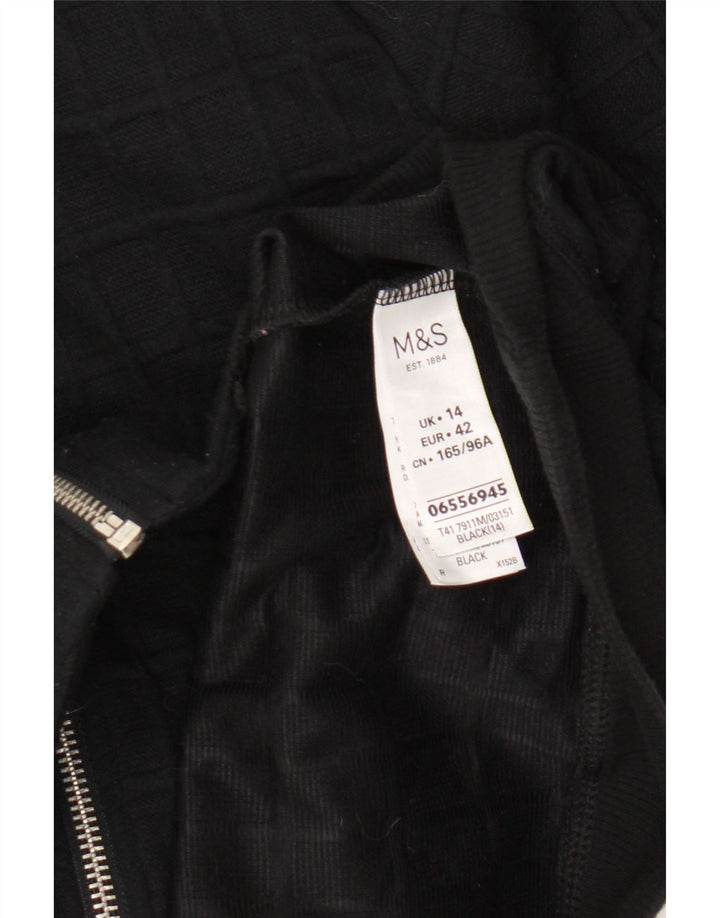 Suéter cardigã feminino Marks & Spencer Reino Unido 14 grande viscose preta