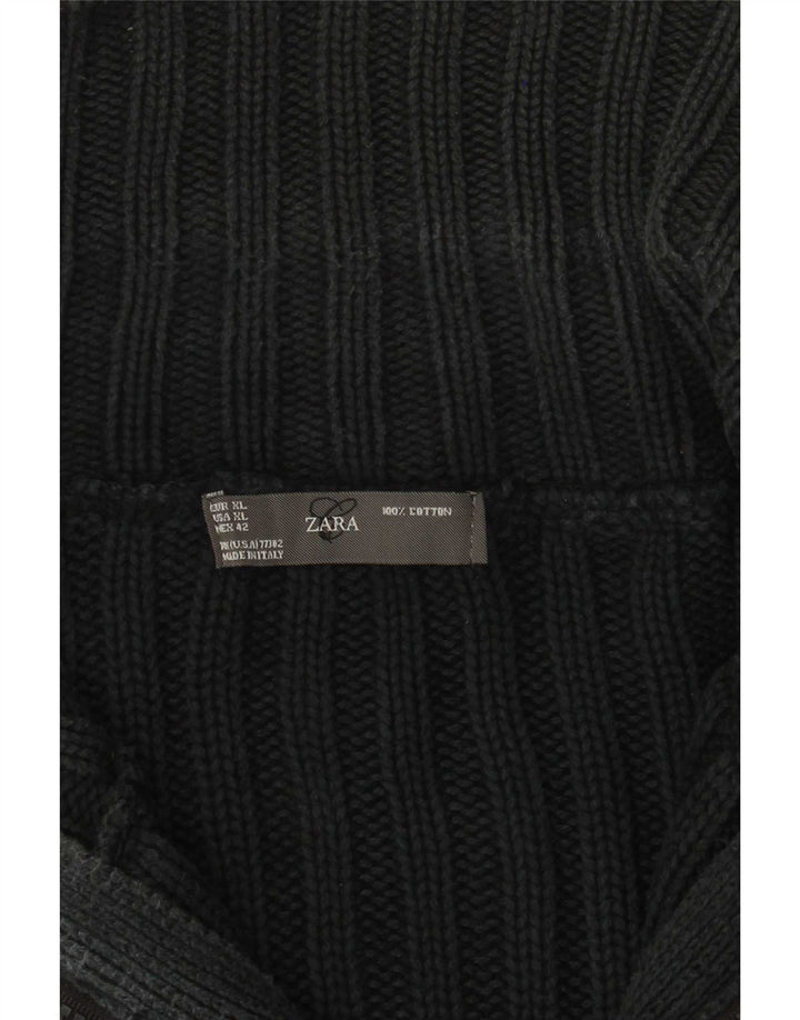 Suéter cardigã masculino Zara XL algodão cinza