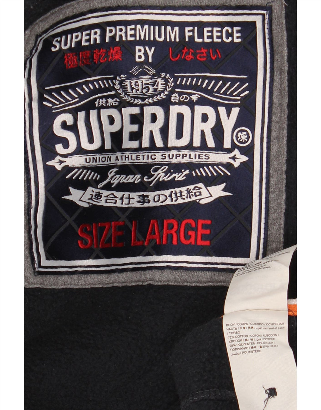 Suéter Superdry masculino com gola redonda e botão grande de algodão preto