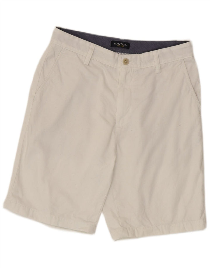 NAUTICA Mens Chino Shorts W30 Médio Algodão Branco