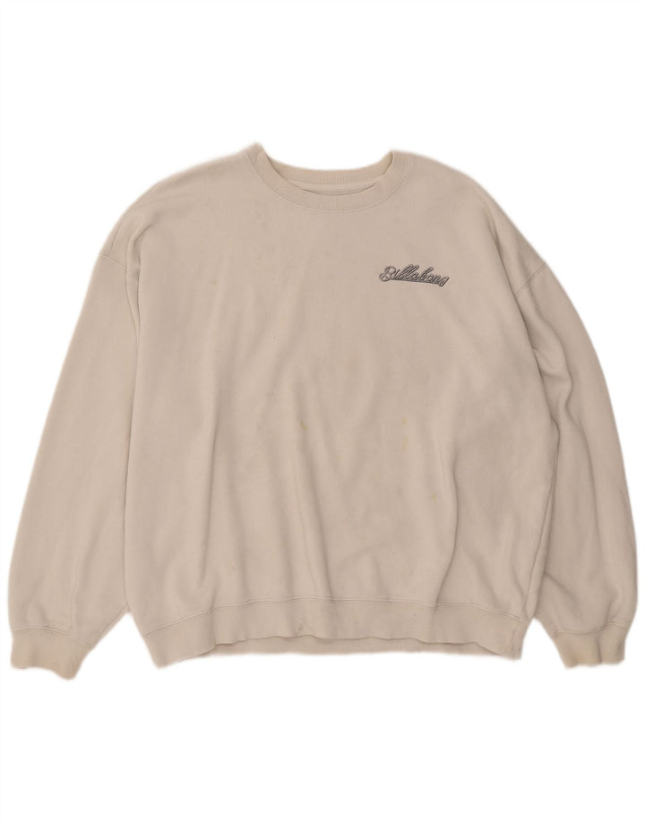Billabong masculino solto ajuste moletom gráfico jumper médio algodão branco
