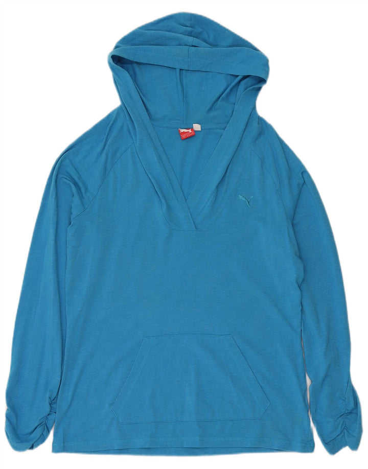 Top feminino PUMA com capuz manga comprida UK 14 grande azul