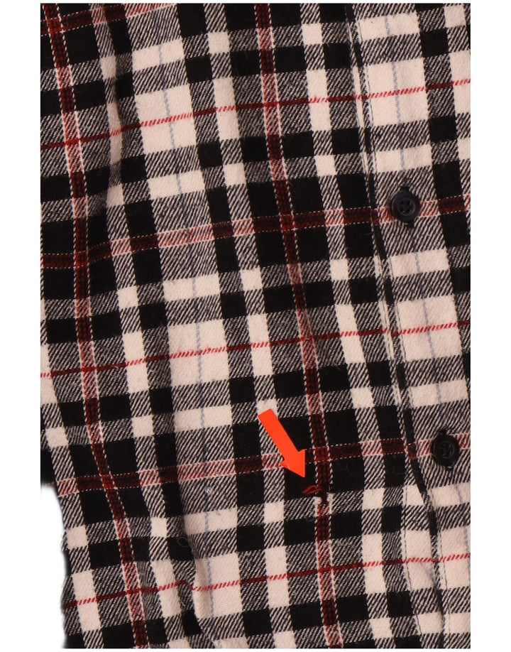 Camisa masculina de flanela xadrez clássica Jack Wills XL preta de algodão xadrez