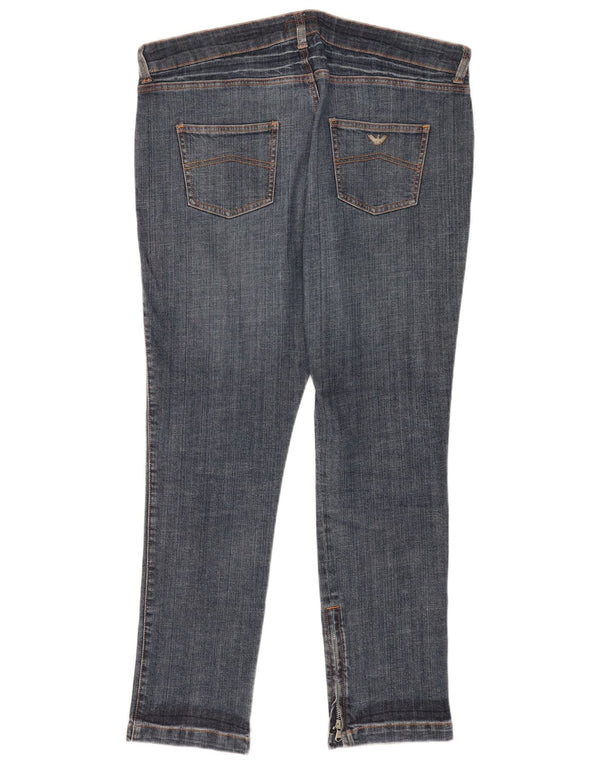 Armani Mens Casual Trousers W33 L30 Blue Cotton