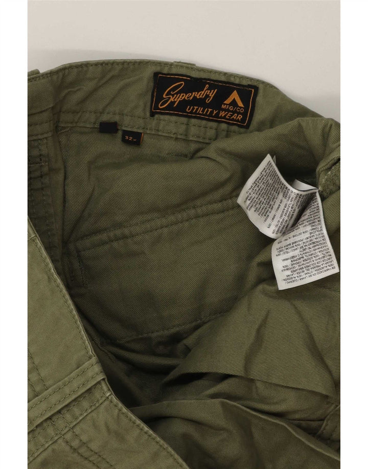 Shorts cargo masculino Superdry W32 algodão verde médio