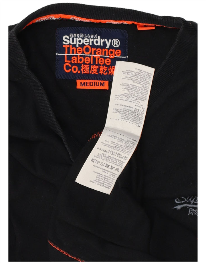 Camiseta masculina SUPERDRY Top médio algodão preto