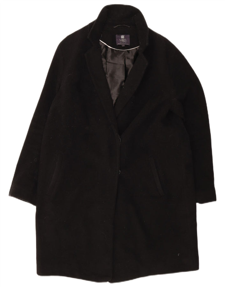 Sobretudo feminino Marks & Spencer UK 14 grande lã preta