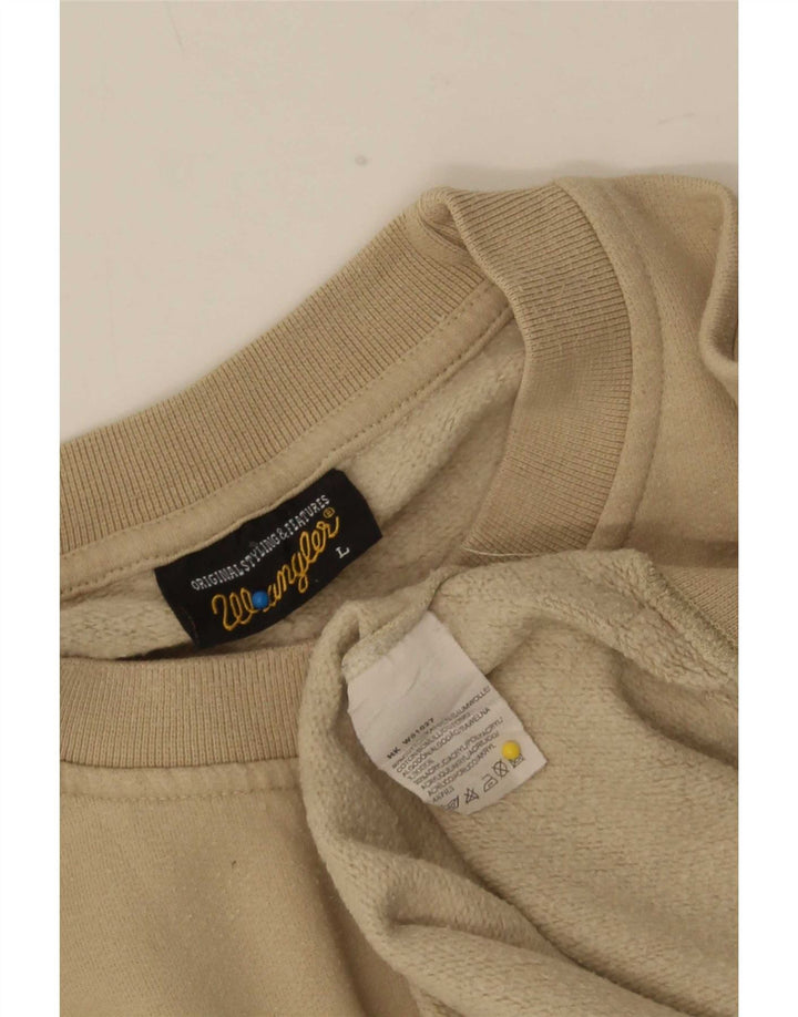 Wrangler moletom masculino jumper grande algodão bege