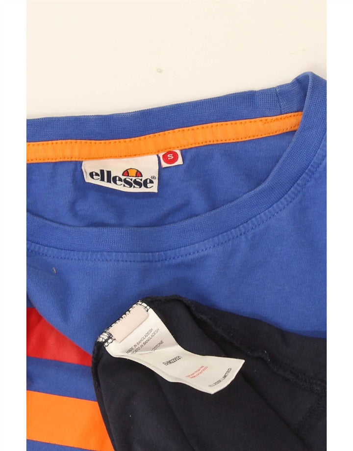 Camiseta masculina Ellesse com estampa gráfica pequena de algodão colorblock multicolorido