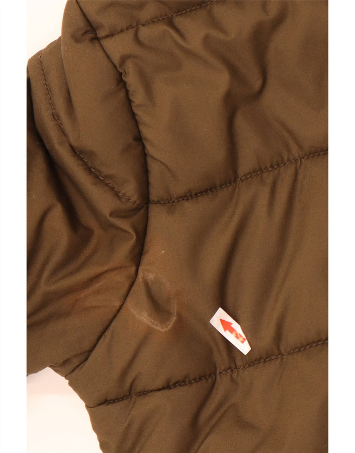 Jaqueta acolchoada com capuz masculina Superdry UK 38 poliéster cáqui médio