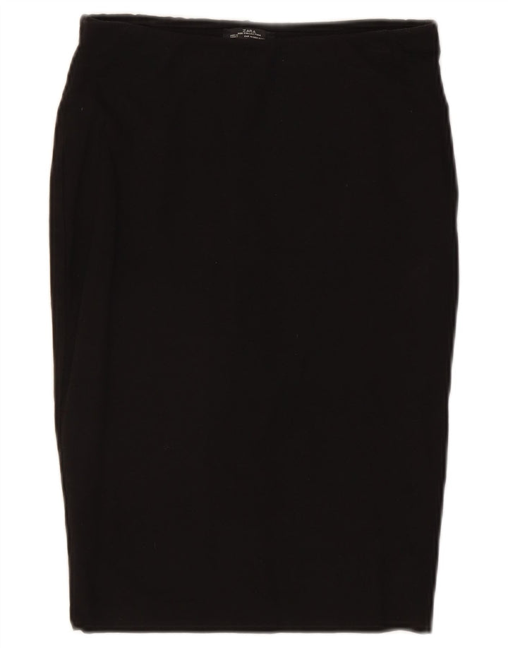 Zara Womens Pencil Skirt Medium W28 Black Cotton