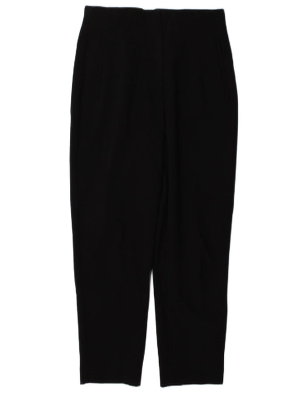 Zara Womens High Waist Tapered Casual Trousers Small W26 L26 Black