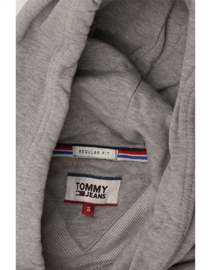TOMMY HILFIGER Mens Regular Fit Graphic Hoodie Jumper Small Grey Cotton Vintage Tommy Hilfiger and Second-Hand Tommy Hilfiger from Messina Hembry 