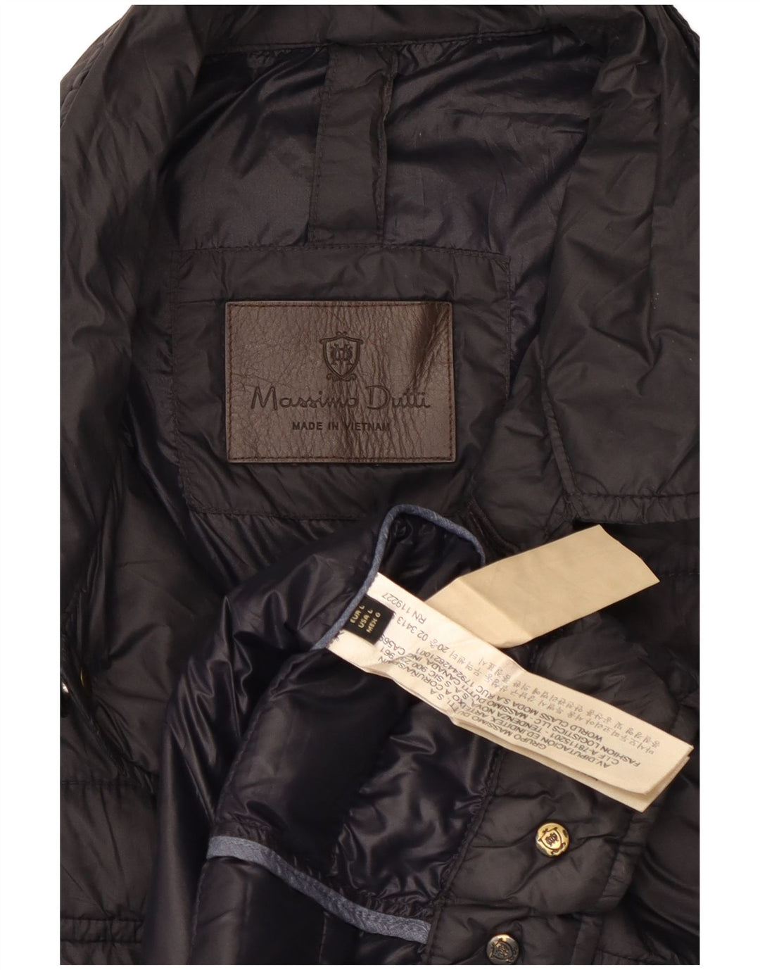 Jaqueta acolchoada masculina MASSIMO DUTTI UK 40 grande poliéster preto