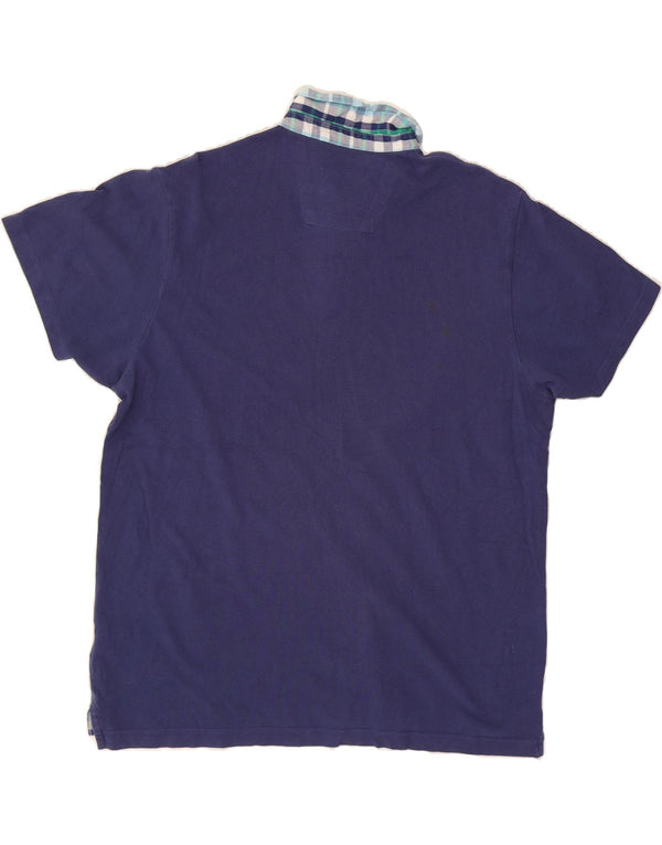 Camisa polo masculina PIERRE CARDIN grande algodão azul marinho