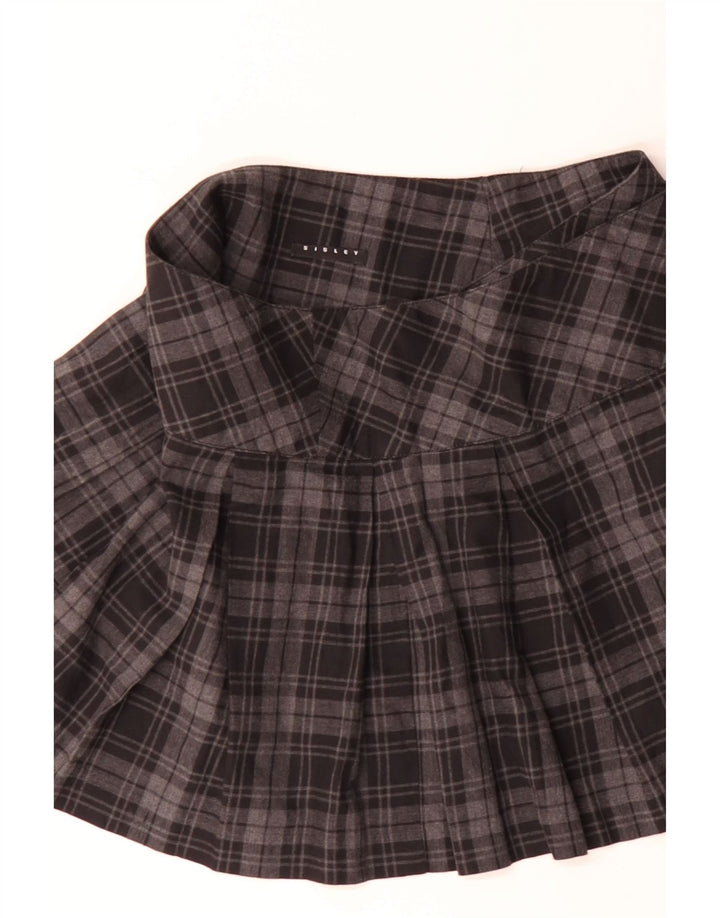 Minissaia feminina Sisley W30 xadrez cinza médio