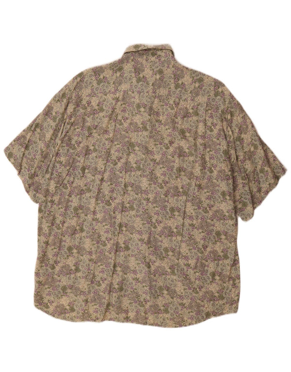 Camisa masculina de manga curta Enara Camice 2XL viscose floral multicolorida