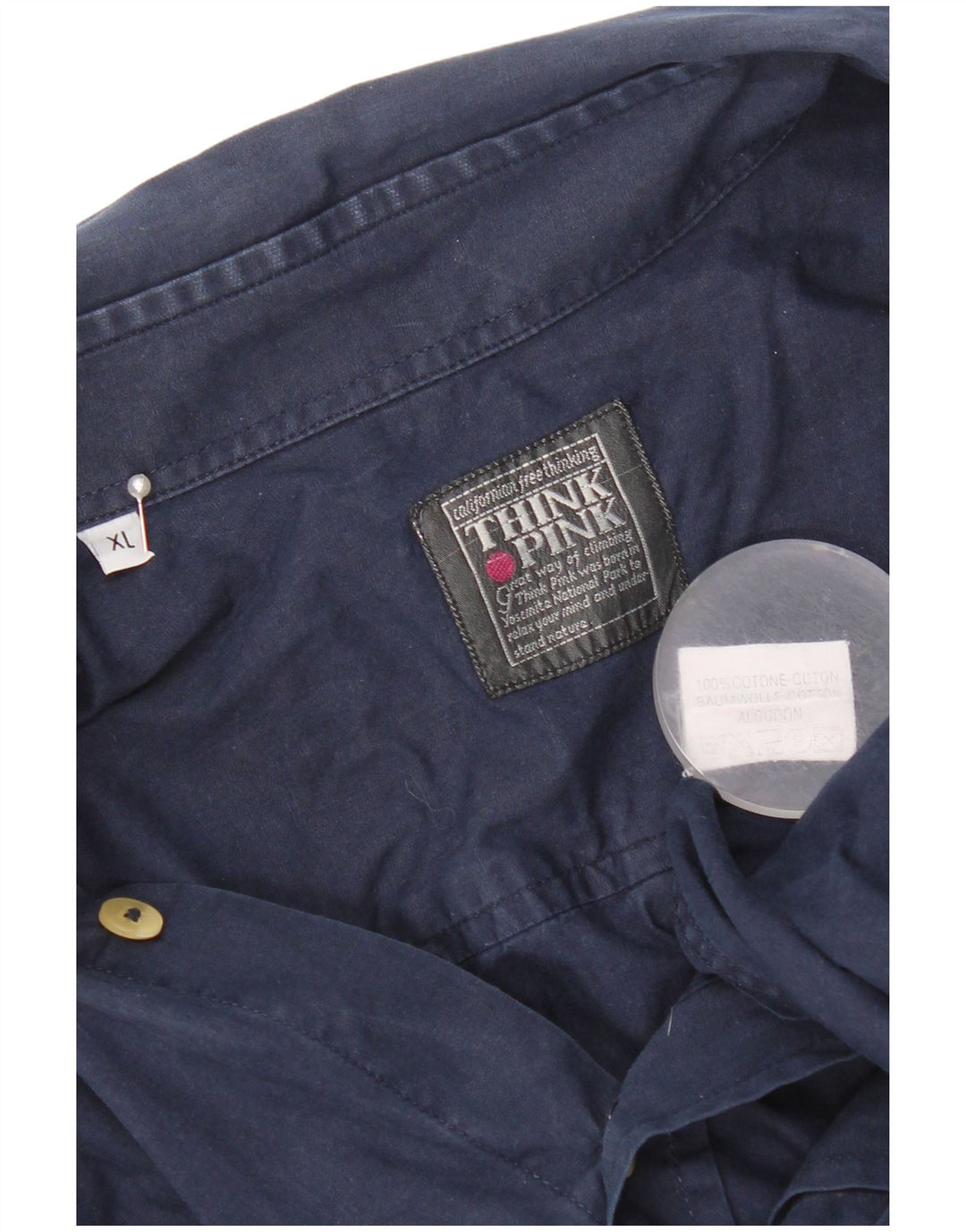 Camisa masculina Think Pink XL azul marinho algodão