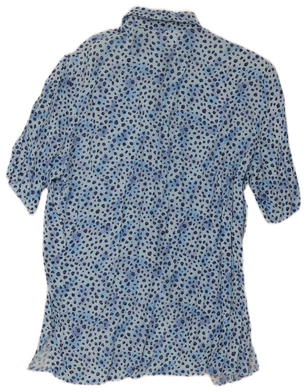 Camisa feminina Belle Surprise manga curta UE 38 azul médio estampa animal