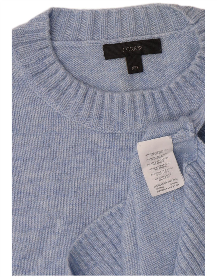 Suéter feminino J. Crew com gola redonda e lã azul UK 2 2XS