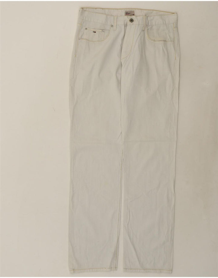 TOMMY HILFIGER Mens Straight Jeans W34 L34 Off White Cotton Vintage Tommy Hilfiger and Second-Hand Tommy Hilfiger from Messina Hembry 