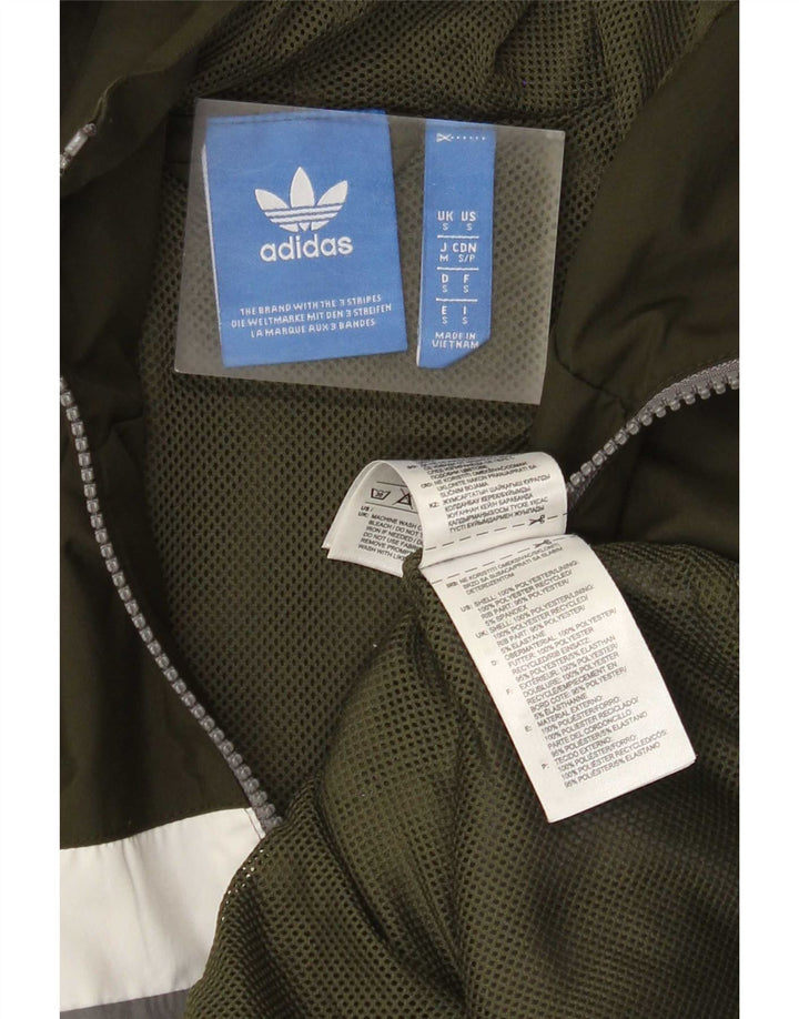 Adidas masculino moletom com capuz jaqueta superior pequeno cinza colorblock poliéster