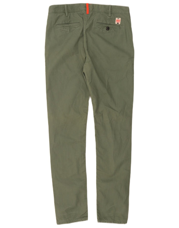 Superdry Mens Slim Chino Trousers Small W29 L32 Green Cotton