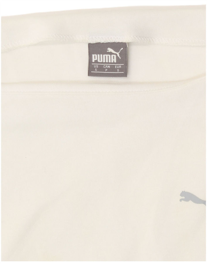 Puma Womens Loose Fit Moletom Jumper UK 10 Pequeno Branco