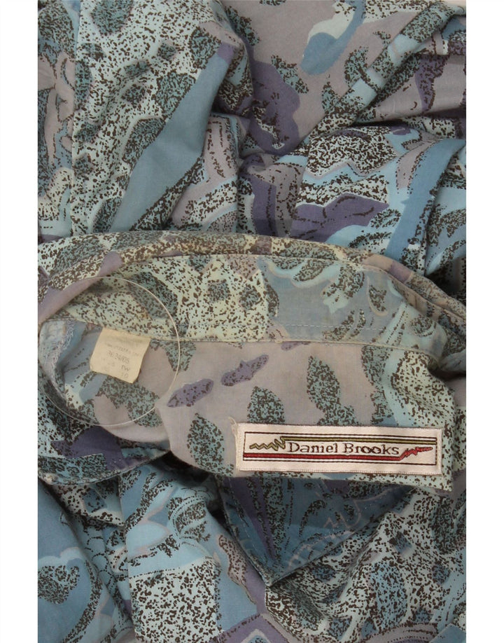 Camisa masculina Daniel Brooks algodão Paisley azul médio