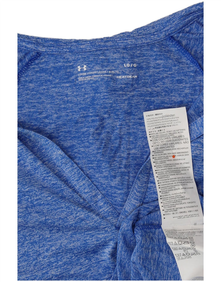 Under Armour Top feminino com capuz manga comprida UK 16 poliéster azul grande