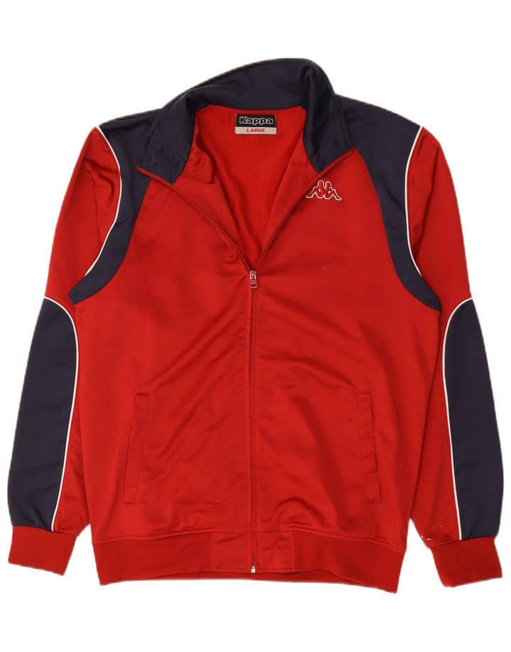 Kappa Mens Treino Top Jaqueta Grande Poliéster Colorblock Vermelho