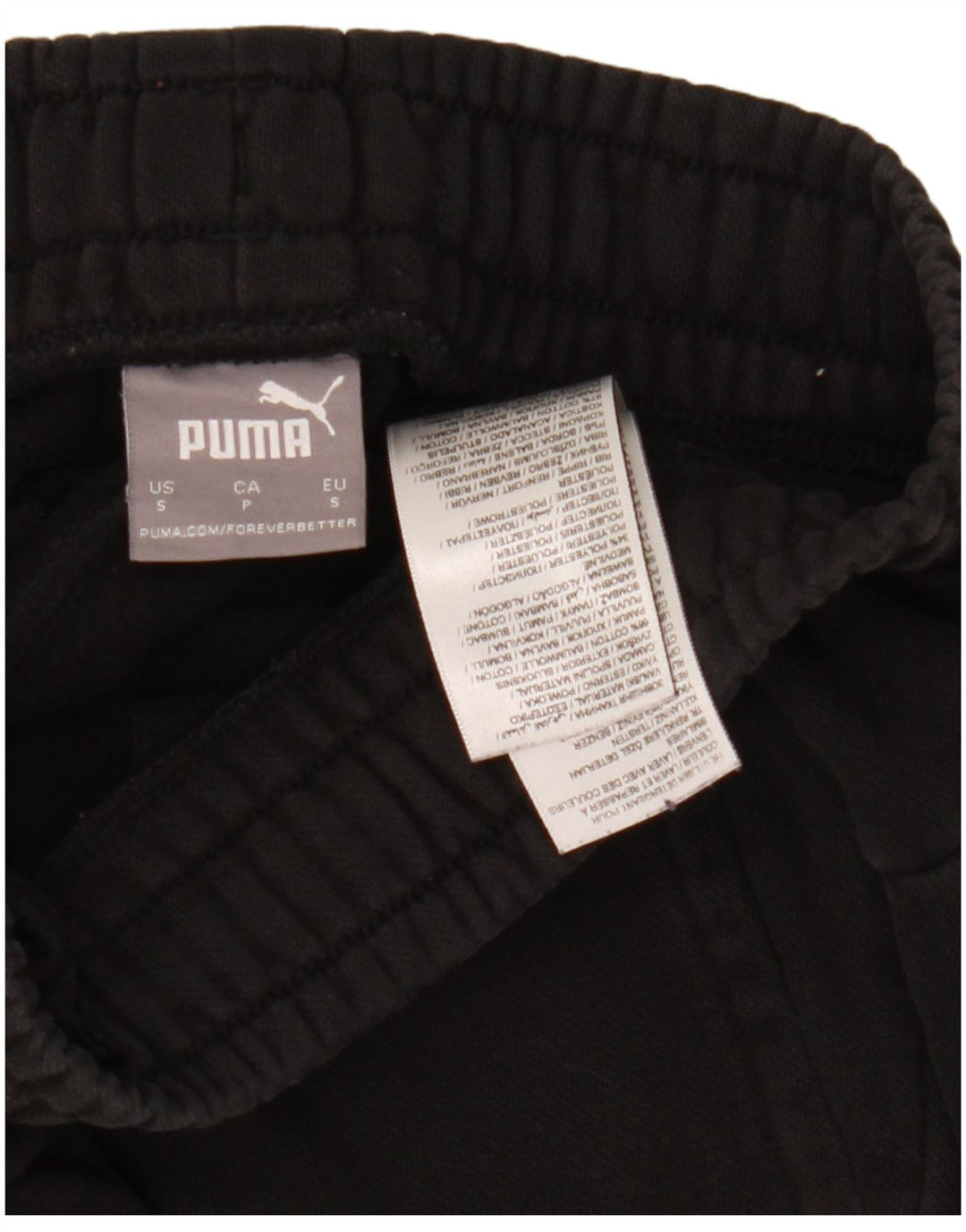 Calça de treino masculina Puma Joggers pequeno algodão preto