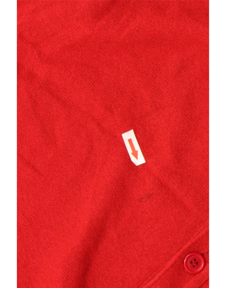 Suéter cardigã masculino sem mangas Benetton grande lã vermelha