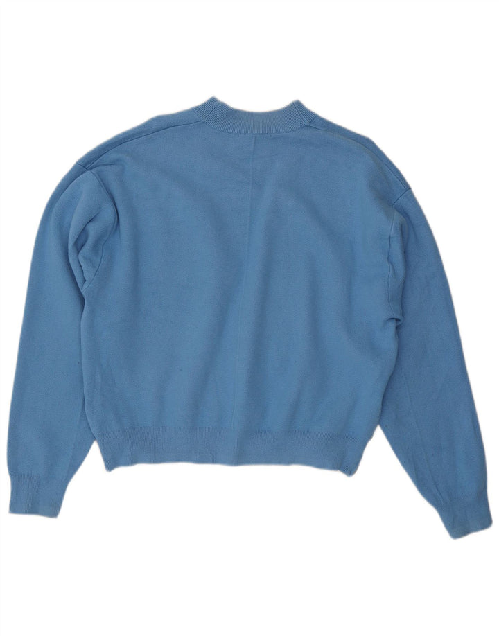 Zara suéter oversized feminino Reino Unido 14 viscose azul médio