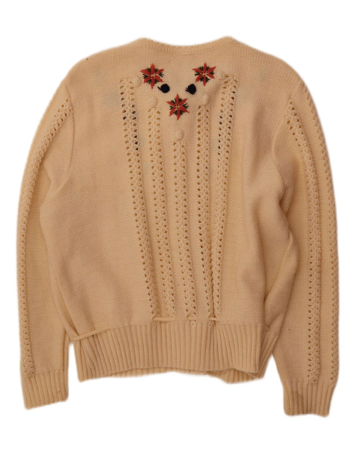 Suéter cardigã feminino VINTAGE IT 54 2XL amarelo