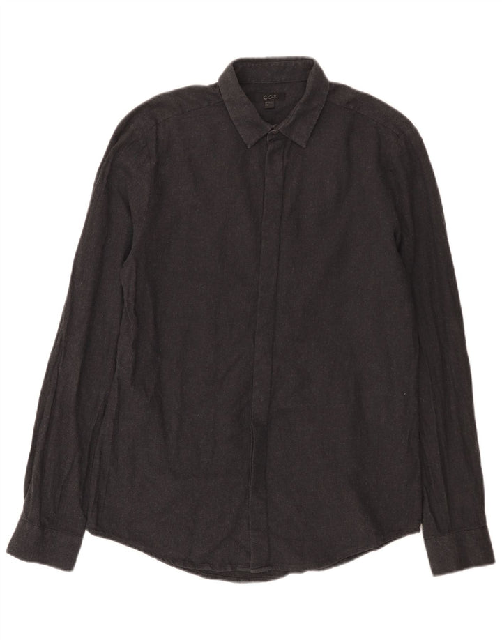 Camisa masculina Cos EU 40 algodão cinza médio