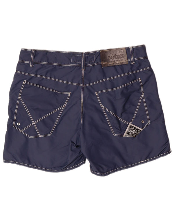 Shorts casuais masculinos ROY ROGERS IT 48 médio W34 azul marinho poliamida