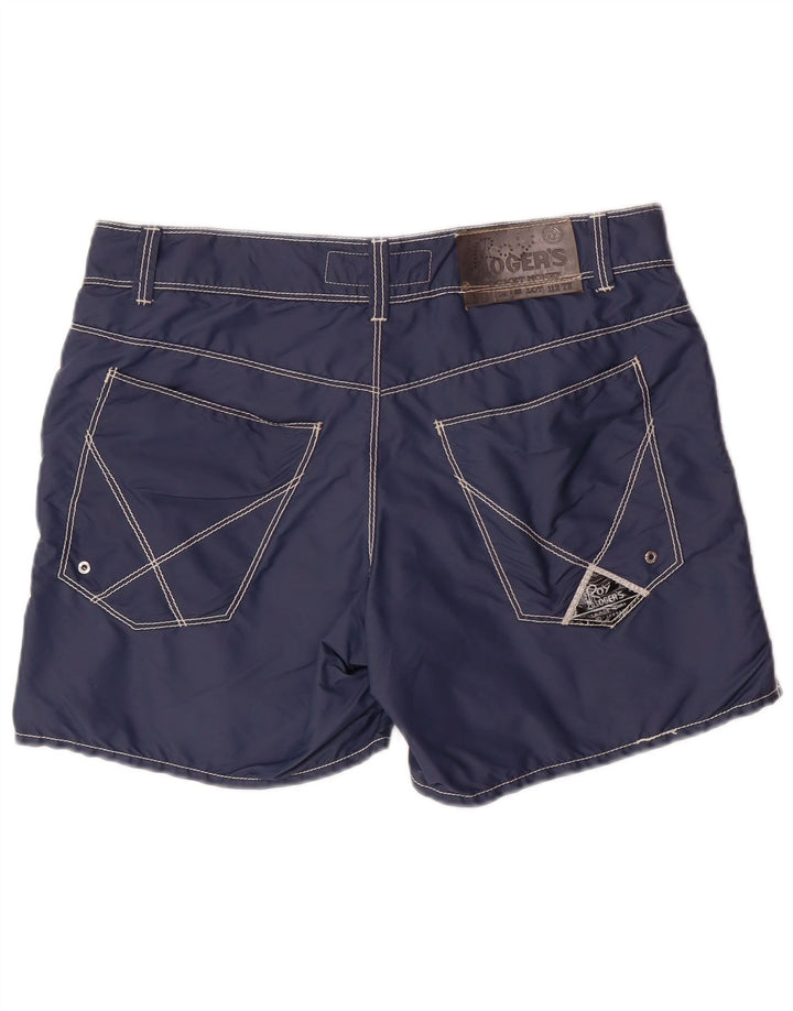 Shorts casuais masculinos ROY ROGERS IT 48 médio W34 azul marinho poliamida
