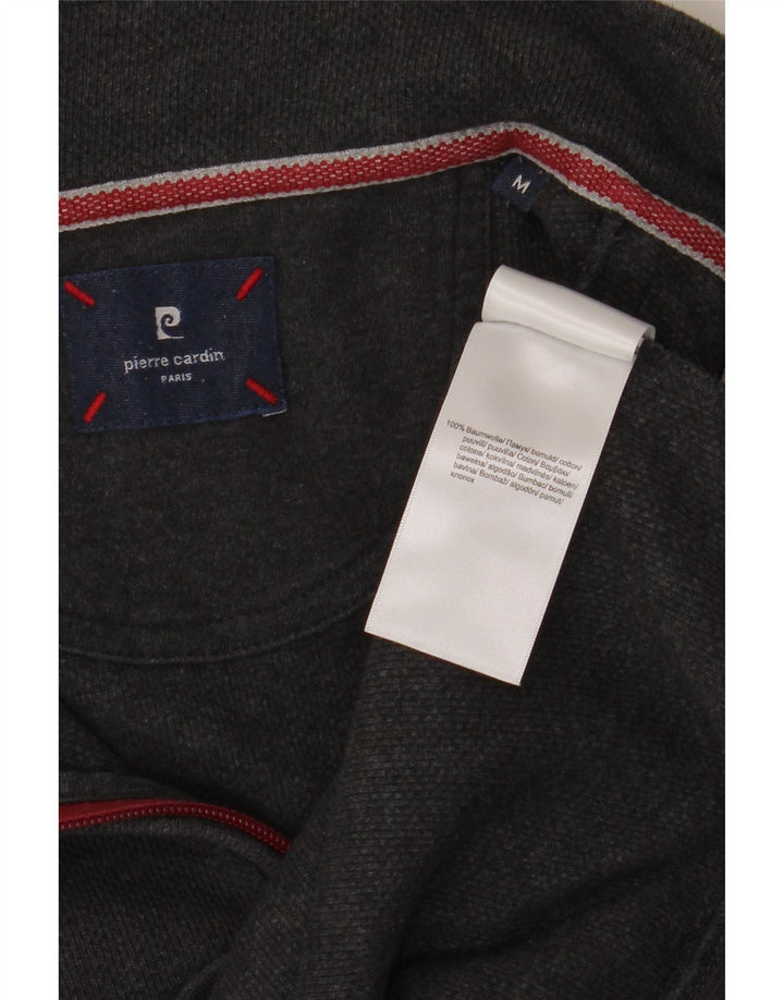 Pierre Cardin moletom masculino com zíper e gola alta algodão cinza médio