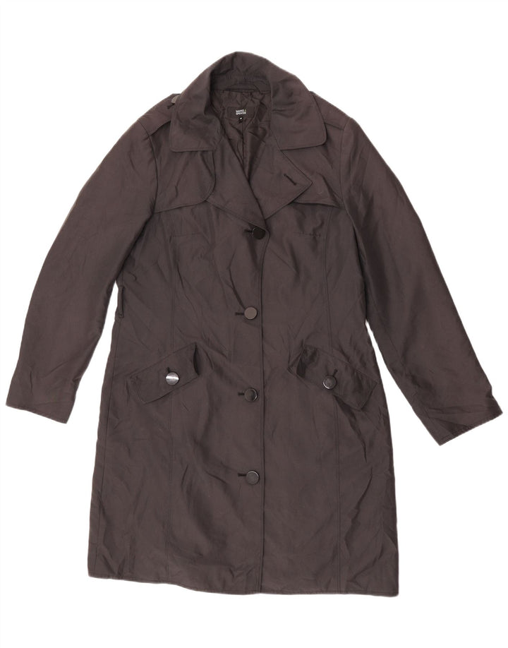 Casaco impermeável feminino Marks & Spencer Reino Unido 14 grande poliéster preto