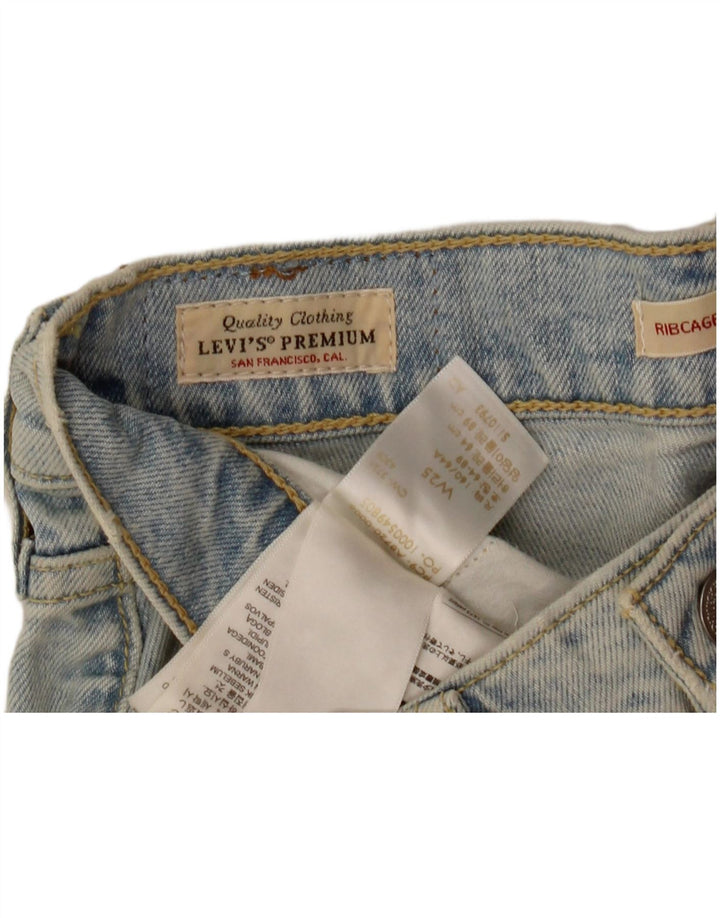 Bermuda jeans feminina Levi's Ribcage W25 XS azul algodão