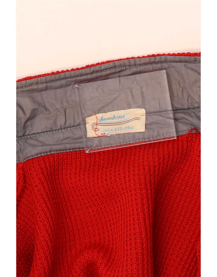 Suéter cardigã masculino Azzurra Regular Fit grande bloco colorido vermelho