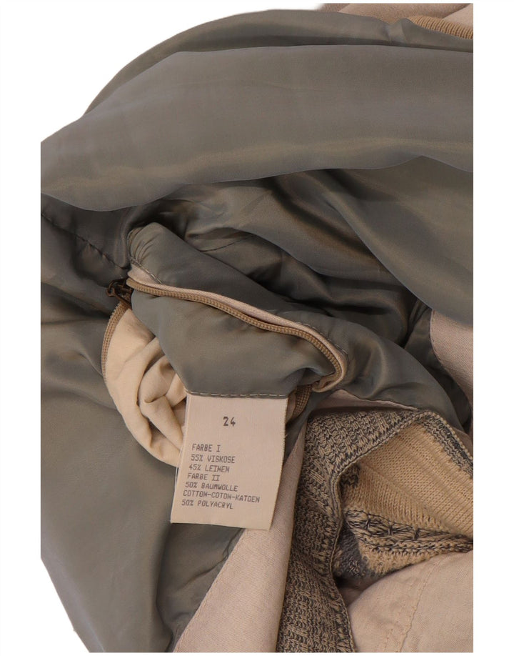 Jaqueta bomber masculina vintage UK 38 viscose geométrica bege média