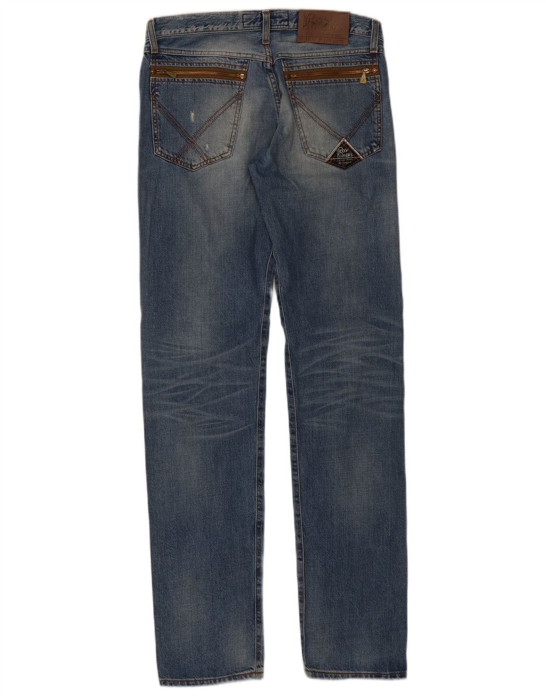 ROY ROGERS Jeans feminino Seven Bell Slim IT 46 grande W32 L35 algodão azul