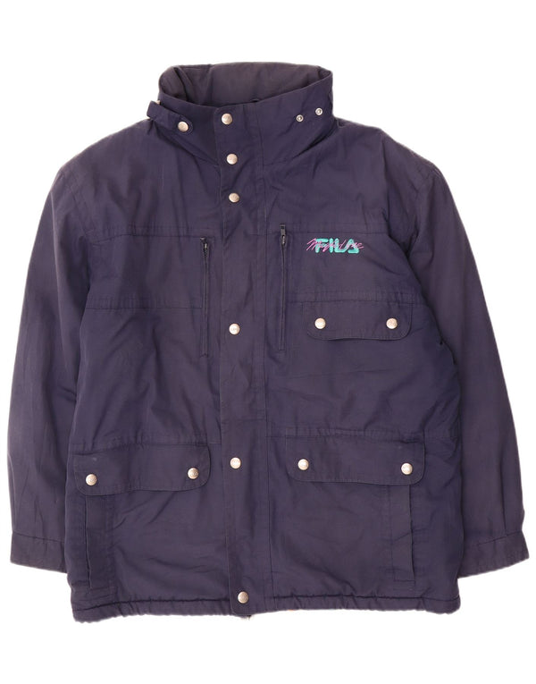 Jaqueta corta-vento masculina Fila Magic Line UK 44 2XL azul marinho poliéster