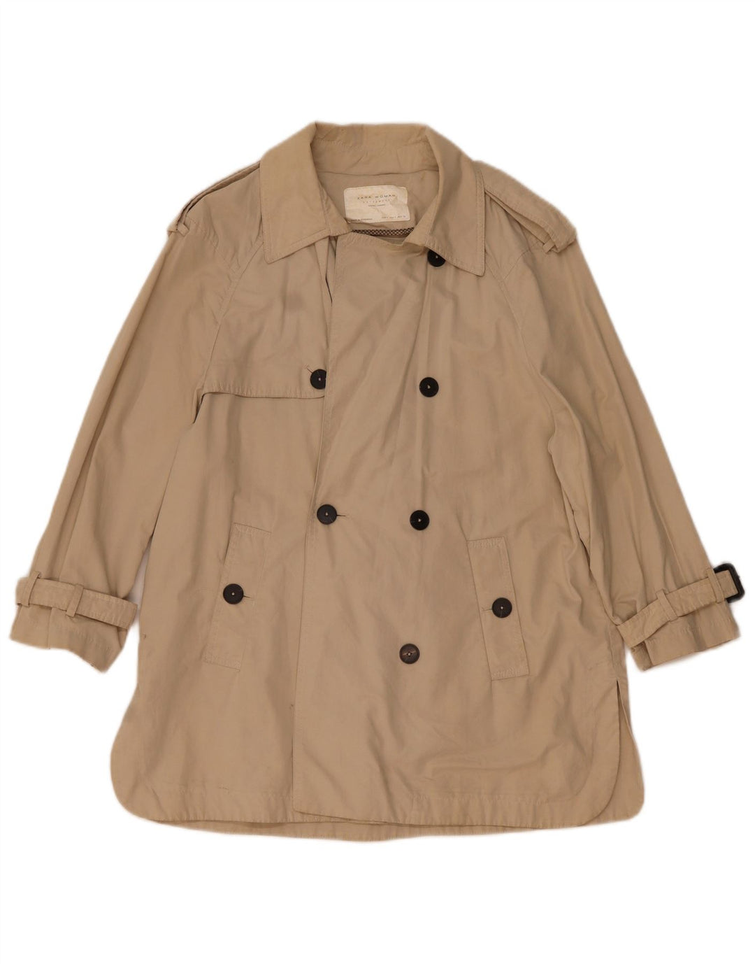 Zara Womens Oversized Trench Coat UK 10 Pequeno Bege