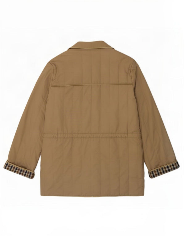 Casaco acolchoado grande feminino Aquascutum UK 16 grande poliéster bege