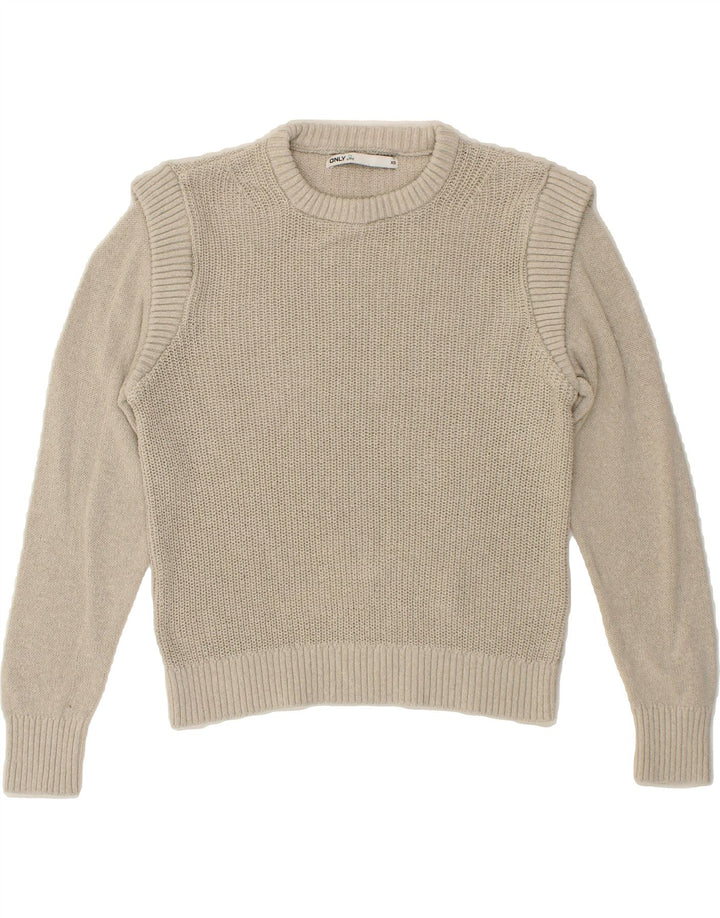ONLY Womens Crew Neck Jumper Sweater UK 6 XS Grey Cotton Vintage Only and Second-Hand Only from Messina Hembry 