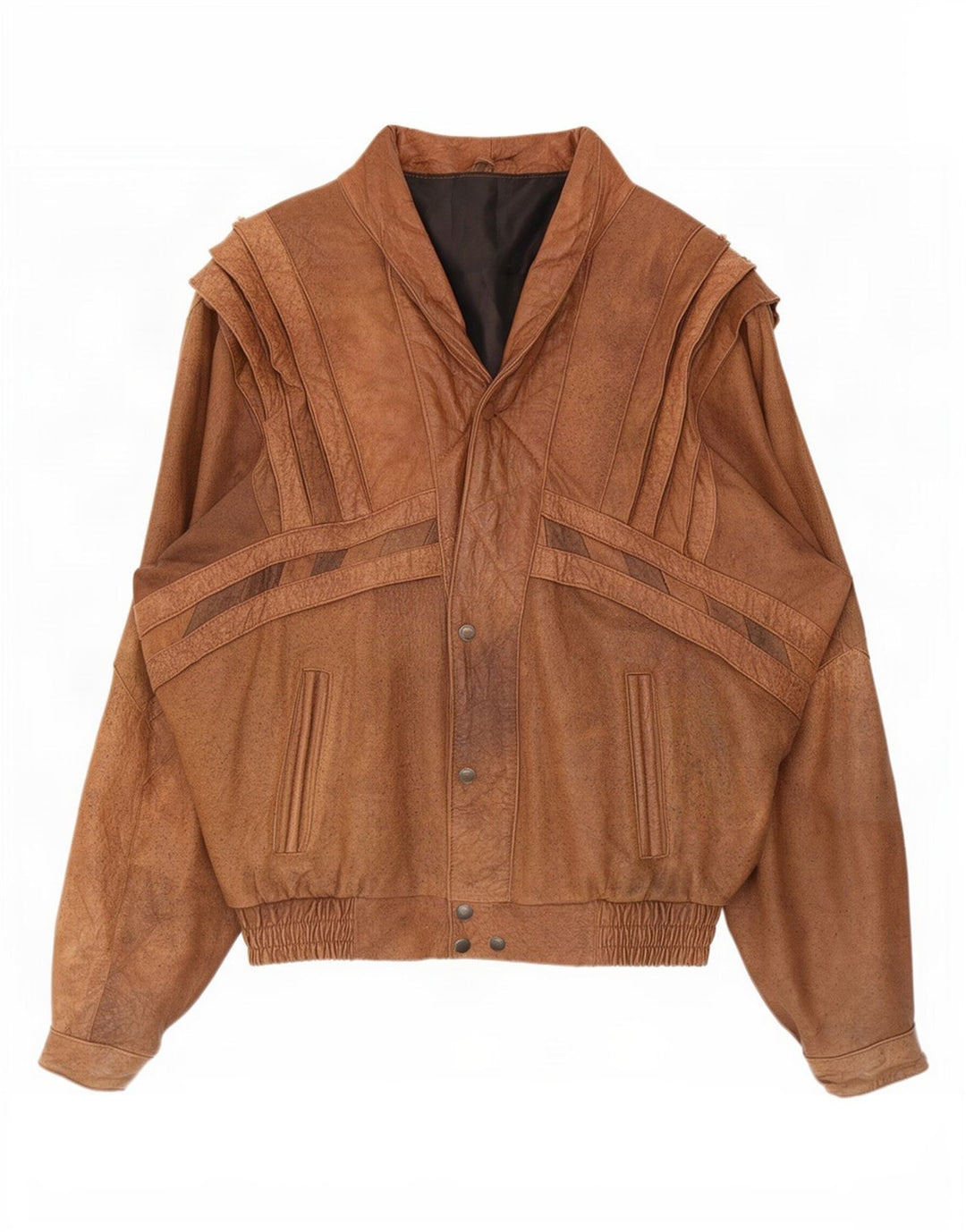 Jaqueta de couro masculina vintage UK 40 grande marrom